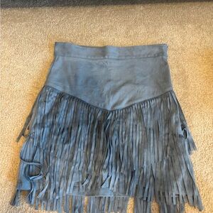 Altar'd State Blue Fringe Mini Skirt